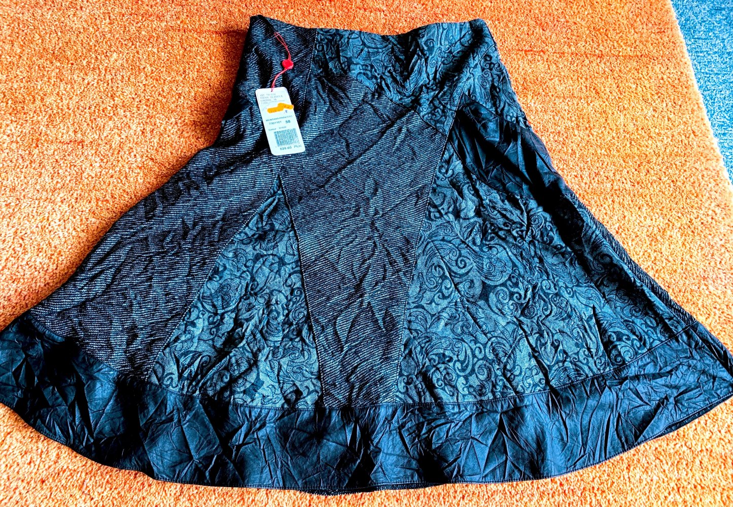 NEU Damen Rock Wollrock Asymmetrisches Design Gr.38 Schwarz/Grau/Braun Lisa Campione P.ca.120€ 