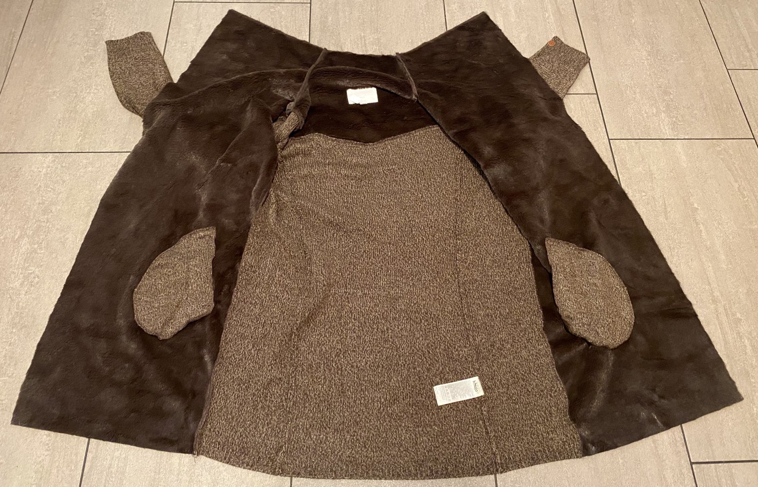 NEU Damen Jacke Longjacke Cardigan mit Kuschelfell Gr.S in Braun von Khujo 