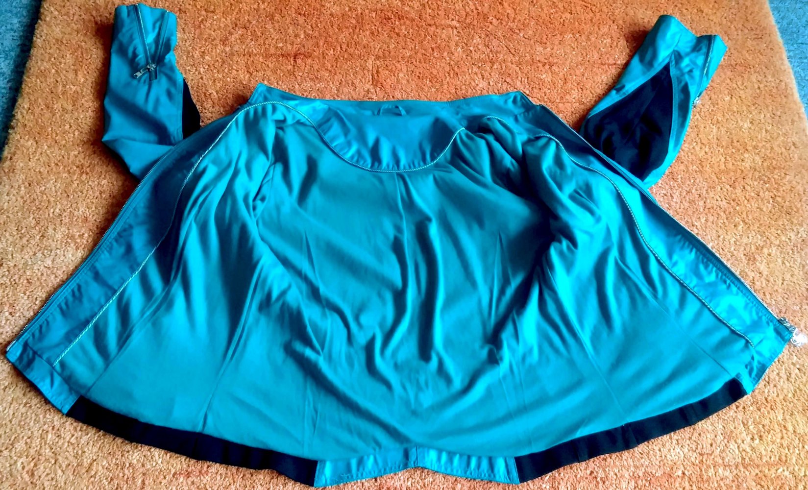 Damen Jacke Bikerjacke im Leder-Look Gr.40 Türkis/Schwarz edel & hochwertig NW 