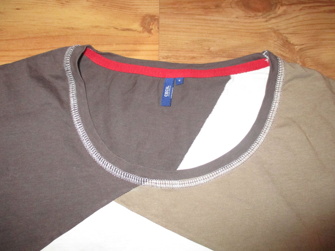 Weiß-braun-schwarzes Longsleeve von Cecil - Größe S - super Zustand!