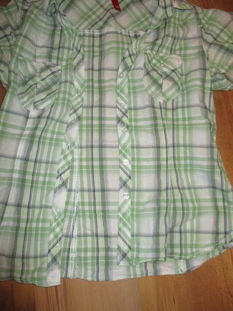 Grün weiß karierte Bluse von Divided by H&M - Größe 34 - TOP Zustand!