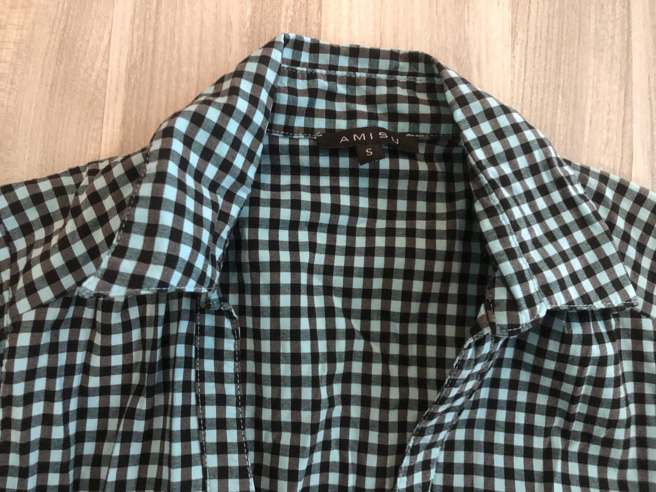 Blau schwarz karierte Bluse von Amisu - Größe S - TOP-Zustand!