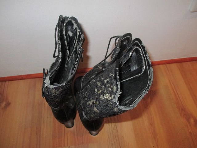 Inamagura Stiefel - Gothic - Größe 38 - Schwarz weiß 