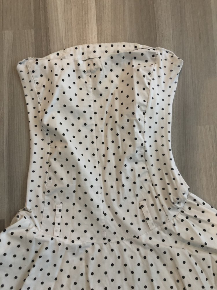 50er Jahre Kleid - weiß-schwarz gepunktet - Größe 38 - TOP!