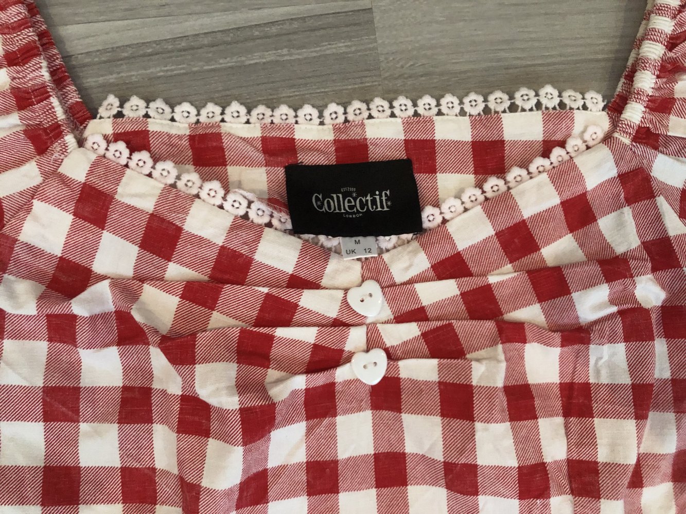 Collectif rot-weiß Karo-Top 50er Jahre Größe M - Ungetragen! NEU!