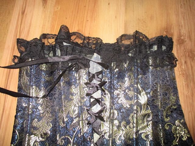 Alcatraz Gothic - Angel Korsett - Größe M - blau-gold - ungetragen!