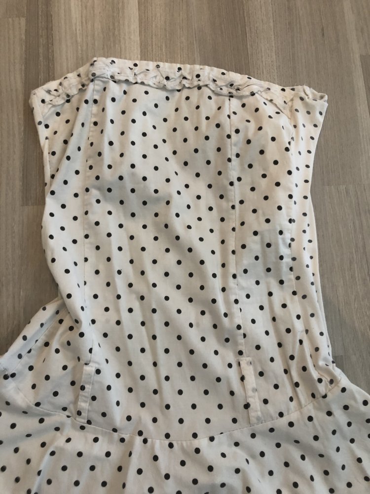 50er Jahre Kleid - weiß-schwarz gepunktet - Größe 38 - TOP!