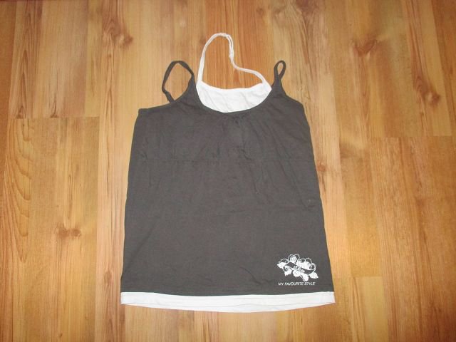 Dunkelgrau-weißes Top von s. Oliver - Größe 164 L - super Zustand!