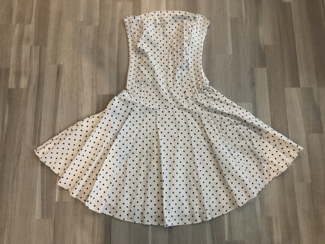 50er Jahre Kleid - weiß-schwarz gepunktet - Größe 38 - TOP!
