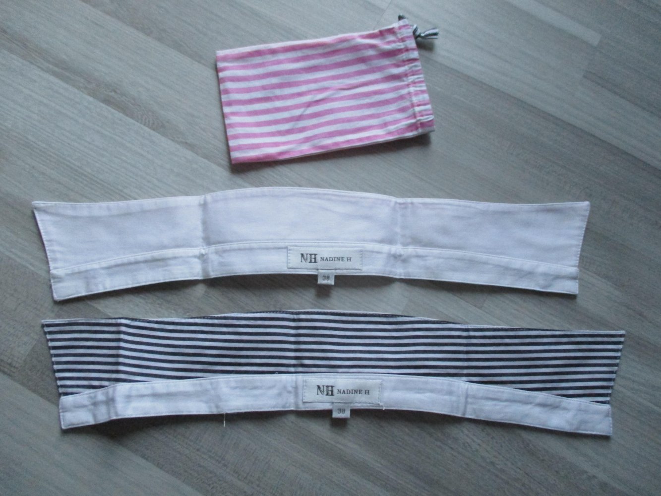 Anthrazit-weiß gestreifte Bluse von Nadine H. - Größe 38 - TOP!