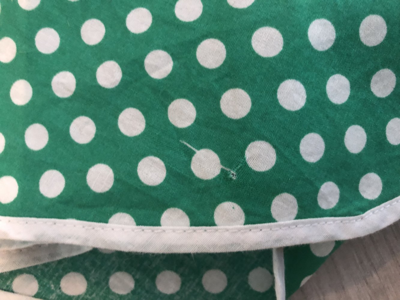 50er Jahre Kleid - Größe 38-40 - weiß-grün gepunktet - TOP!