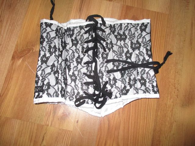 Carmen Martinez Unterbrust-Korsett - Größe M - schwarz weiß - ungetragen!