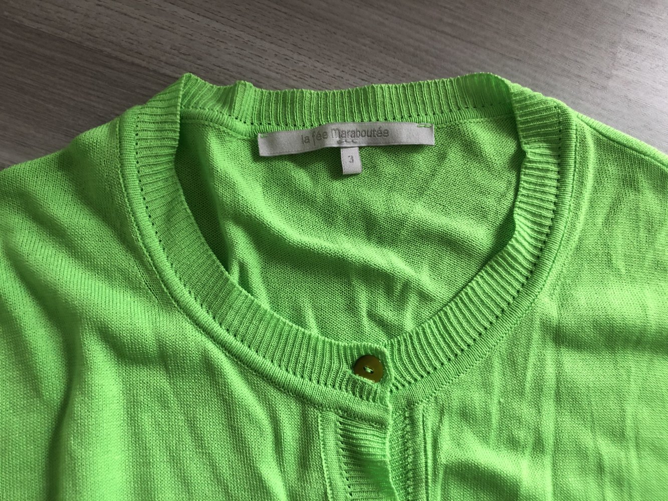 Hellgrüne Strickjacke La Fée Maraboutée Größe 3/ S/M