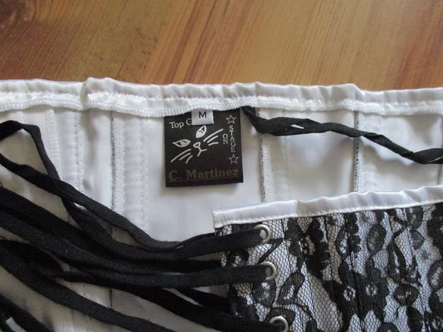 Carmen Martinez Unterbrust-Korsett - Größe M - schwarz weiß - ungetragen!