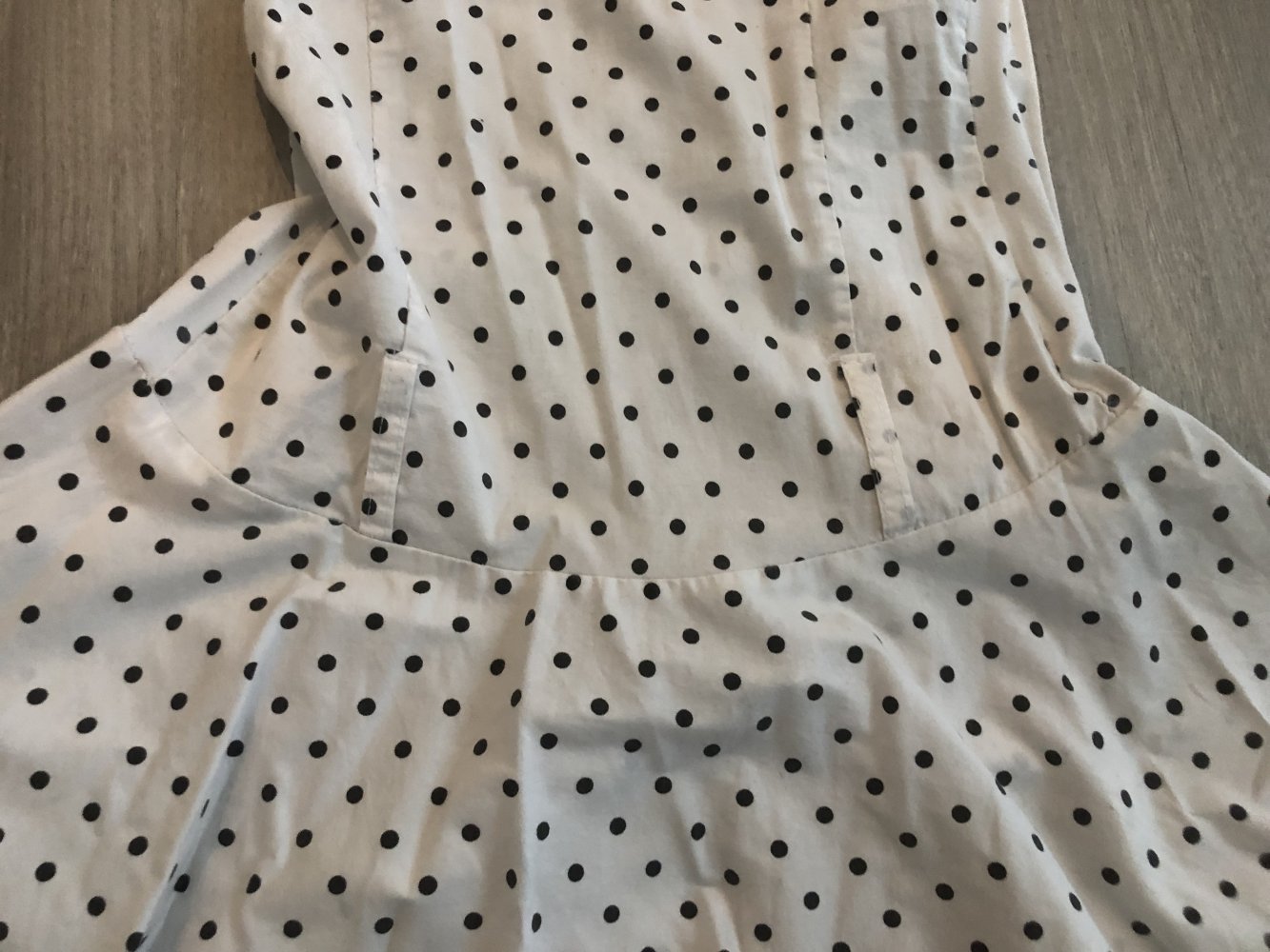 50er Jahre Kleid - weiß-schwarz gepunktet - Größe 38 - TOP!