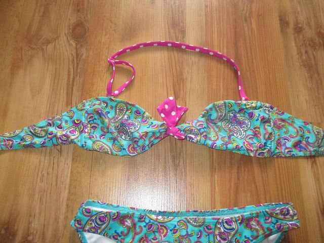Blau pinker Neckholderbikini von She - Größe 38/40 - super Zustand!