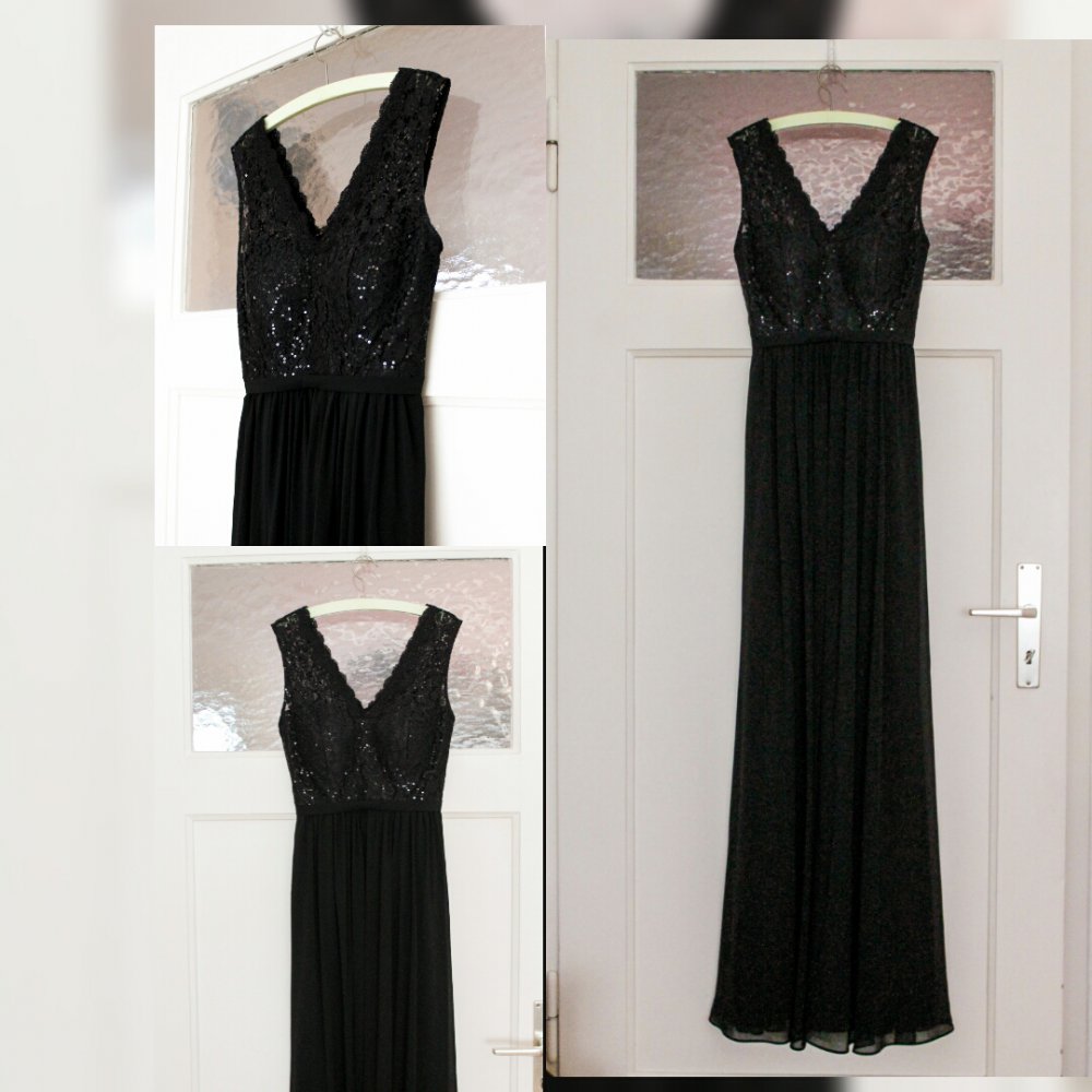 Abiballkleid abiball Kleid Ball schwarz spitze edel Pailletten 