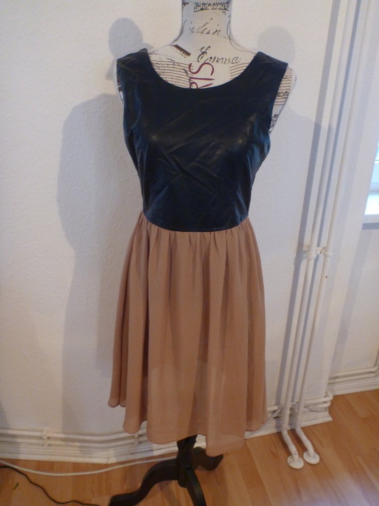 braun schwarzes Kleid Gr. S/36