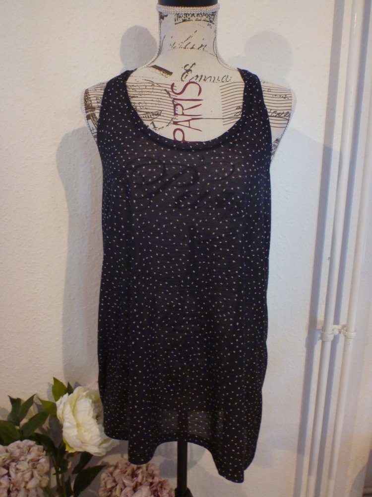 schwarz gepunktetes Tanktop Gr. 38/M