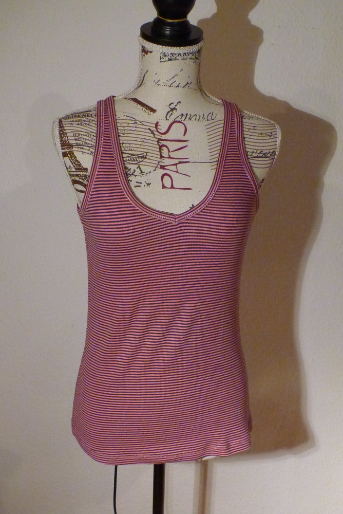 schwarz pink gestreiftes Top Gr. S/36