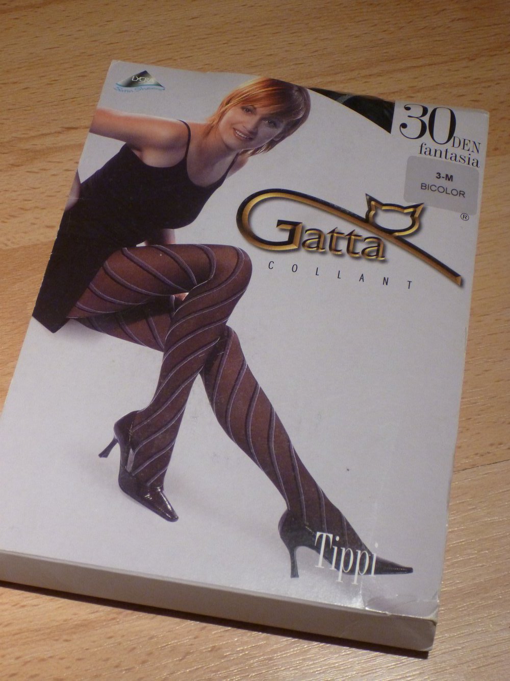 schwarz gestreifte Feinstrumpfhose, Gr. M, neu