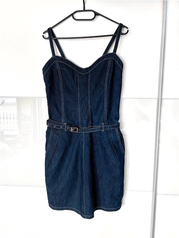 Apart Damen Jeans Kleid Gr. 38 / M Blau mit Gürtel Jeanskleid - NEUWERTIG -