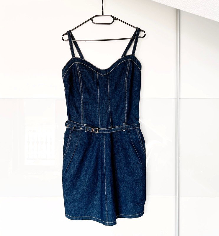 Apart Damen Jeans Kleid Gr. 38 / M Blau mit Gürtel Jeanskleid - NEUWERTIG -