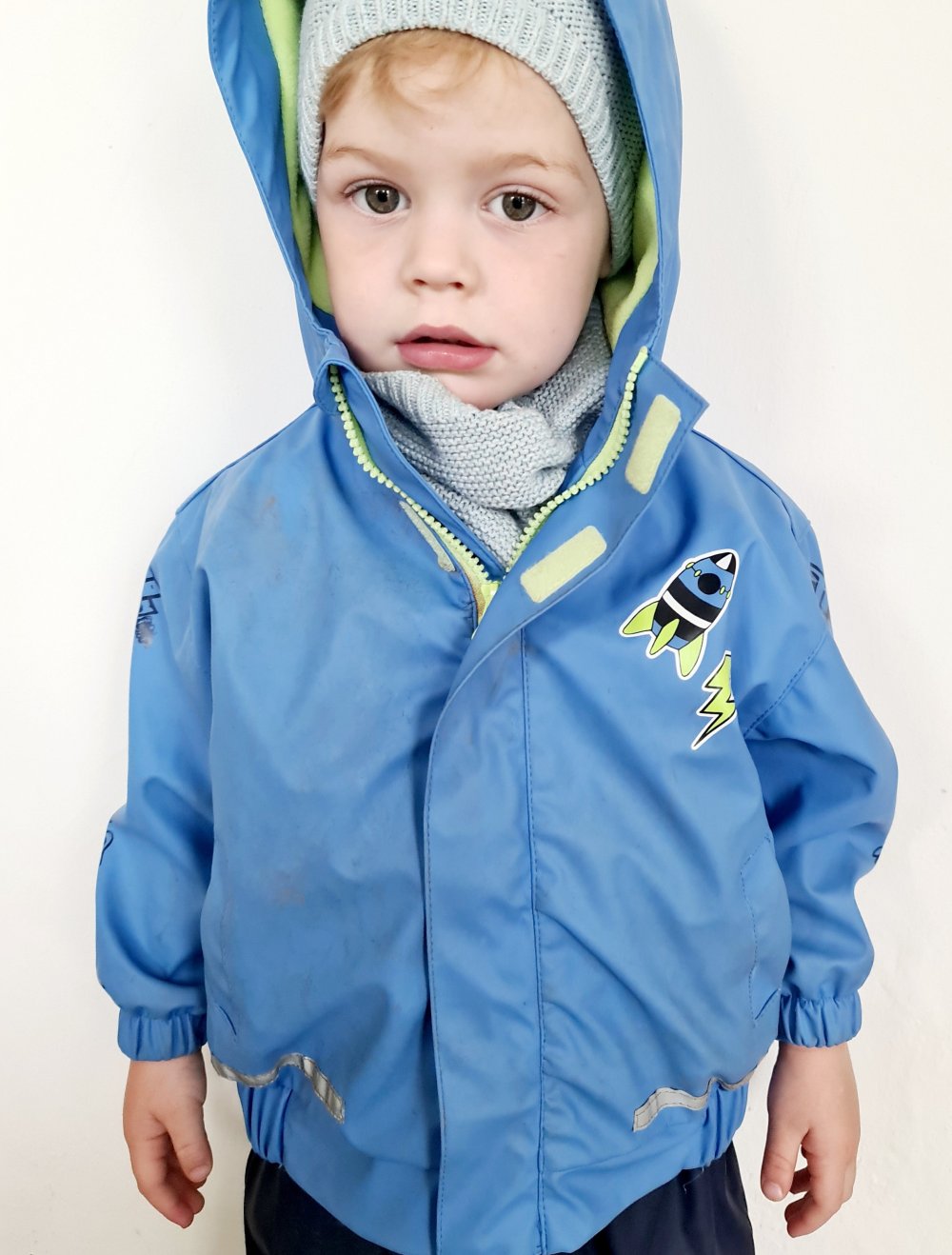 Regenjacke Regenmantel Kinde junge Raketen 80/86