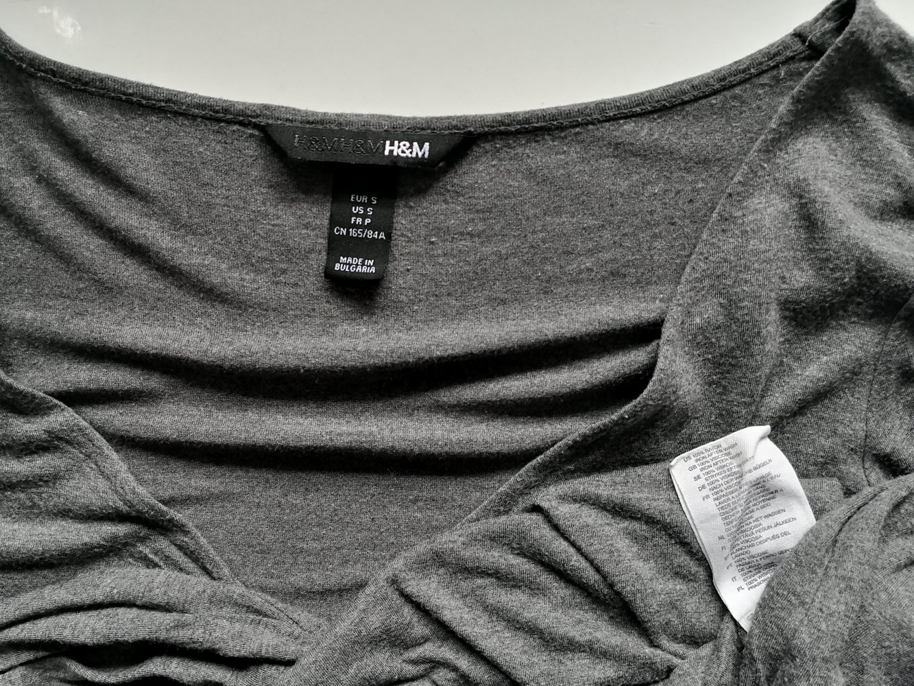 süßes Tunika-Shirt von H&M, Gr. S, dunkelgrau