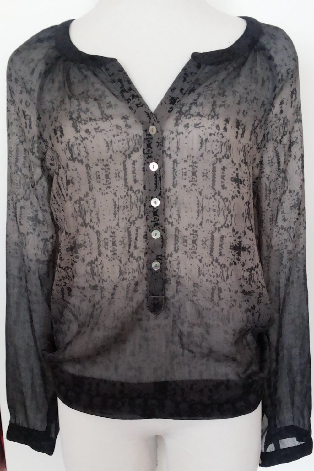 Tunika-Bluse von Street One, Gr. S, Schwarz/Grau