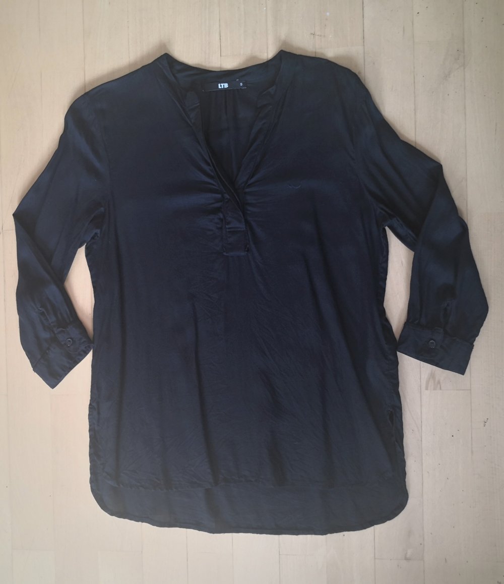 leichte Tunika-Bluse von LTB, Gr. S, schwarz, Viskose