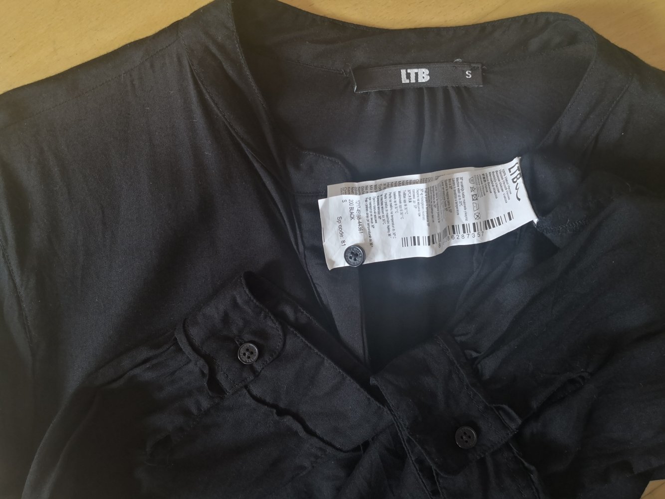 leichte Tunika-Bluse von LTB, Gr. S, schwarz, Viskose