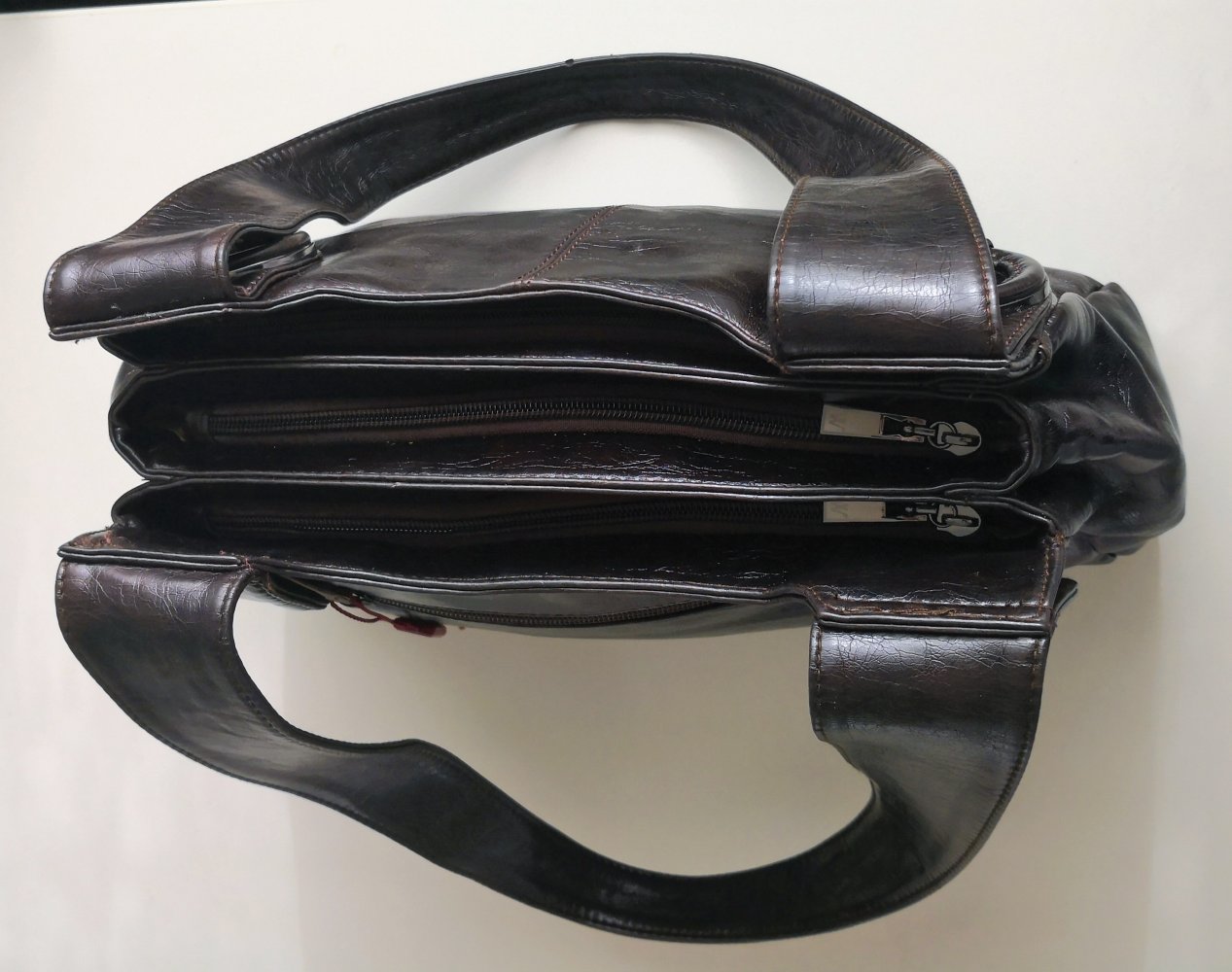 Echtleder Handtasche, dunkelbraun, wie neu