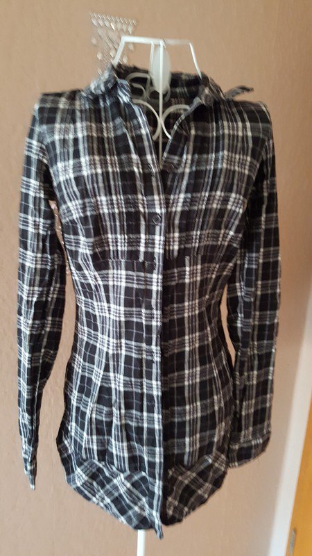 Bluse schwarz/weiß 34/XS  