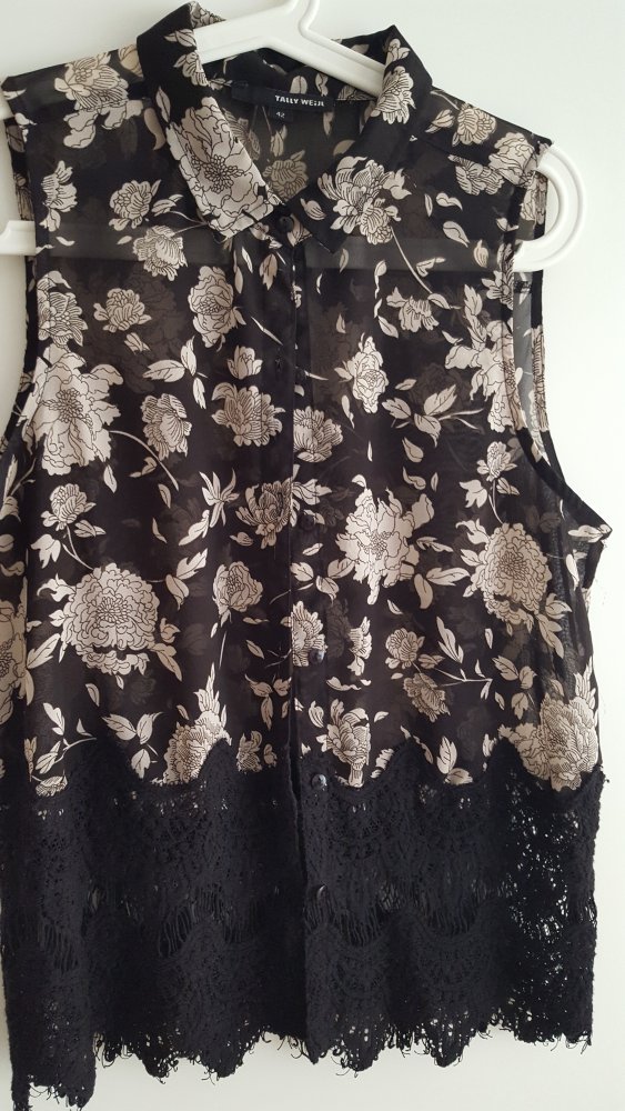 Armellose Schwarze Blumen Bluse Von H M Kleiderkorb De