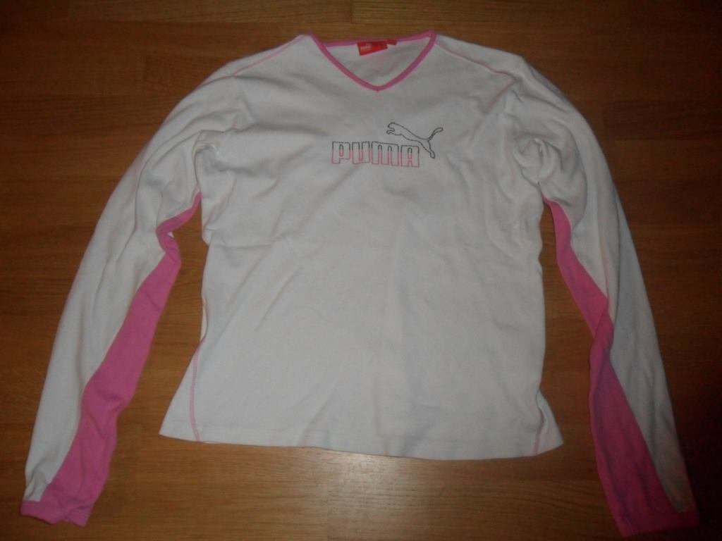Puma Langarmshirt Pink, Weiß Gr. 176