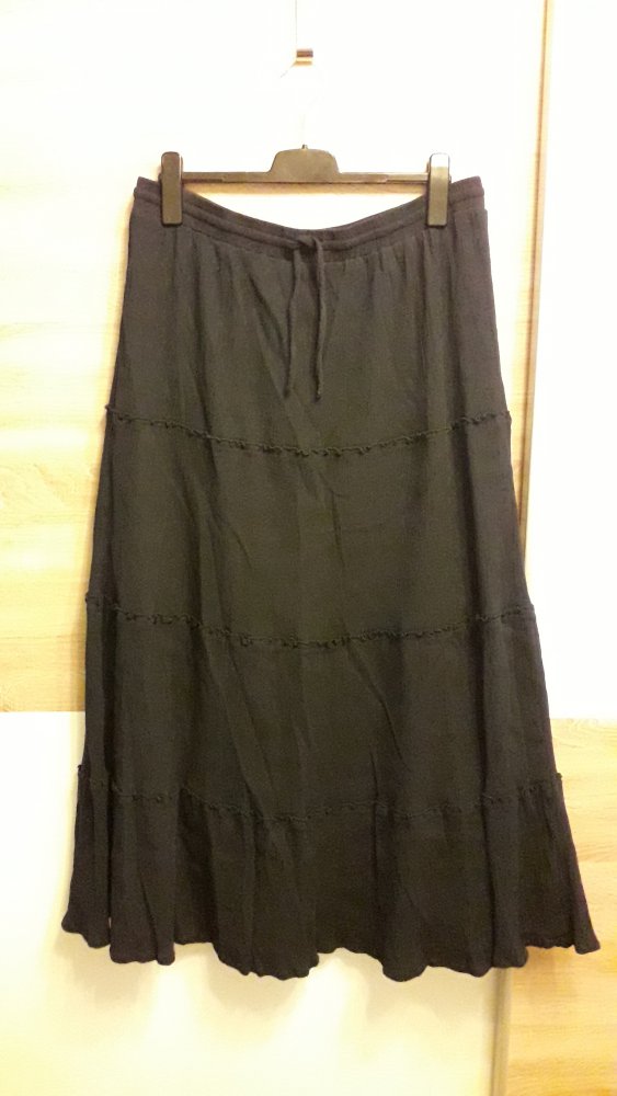 Maxirock, Baumwollkrepp, dunkelblau, Gr 48, Bon Prix