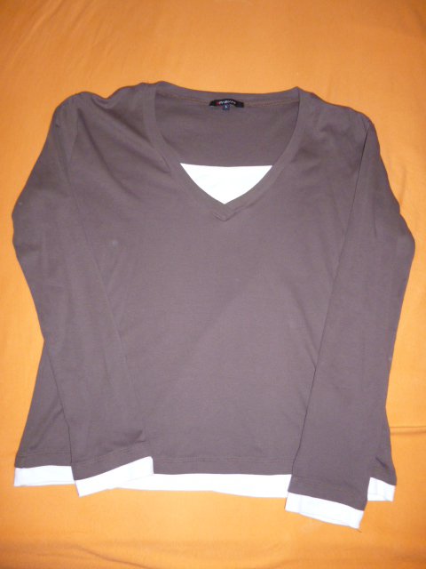 LA-Shirt, braun/weiß, Gr L, Fabiani