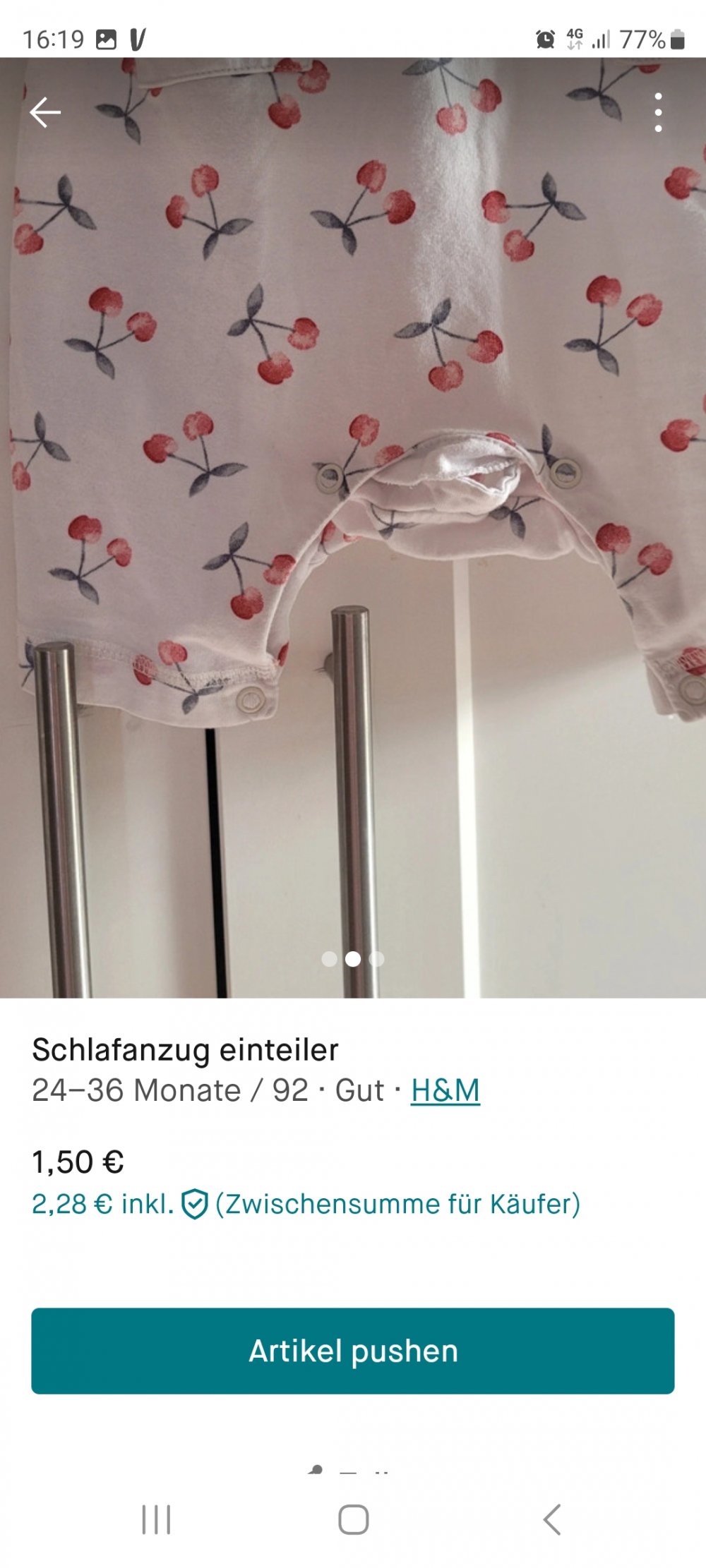 Schlafanzug  mit Kirschen 