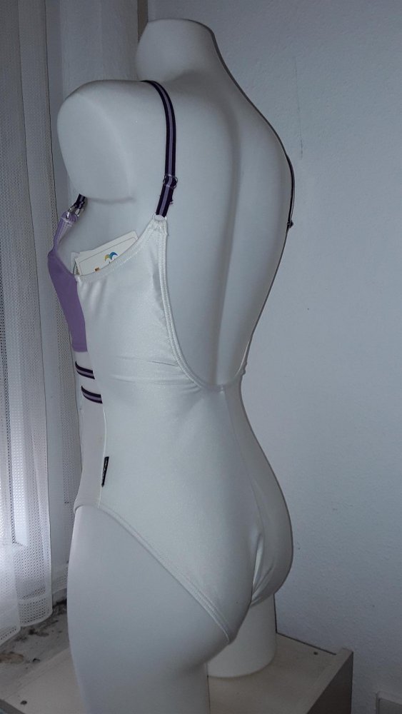 Badeanzug Weiss Lila gr. 38