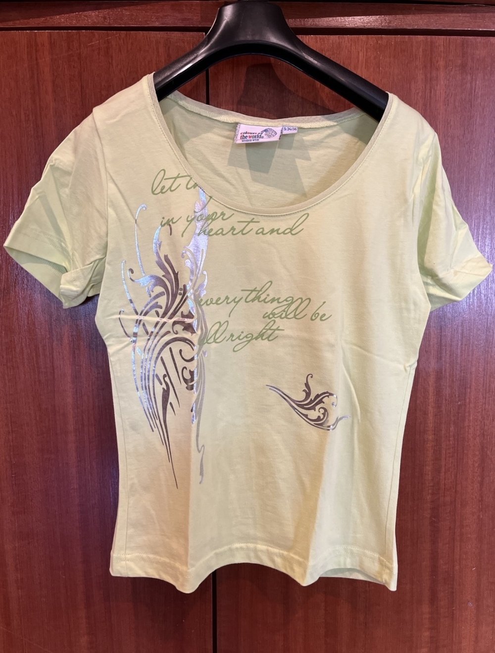 schönes T-Shirt Sommer hellgrün mit Spruch NEU!!