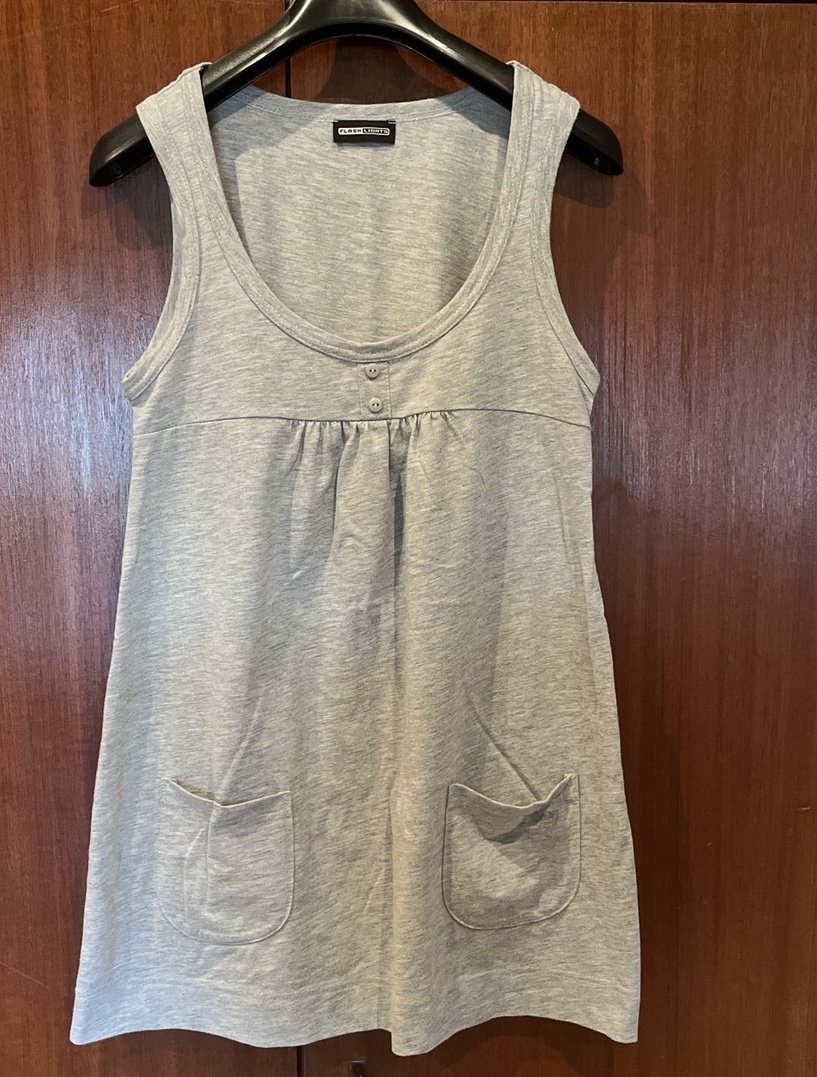 graues Baumwollkleid Sommerkleid