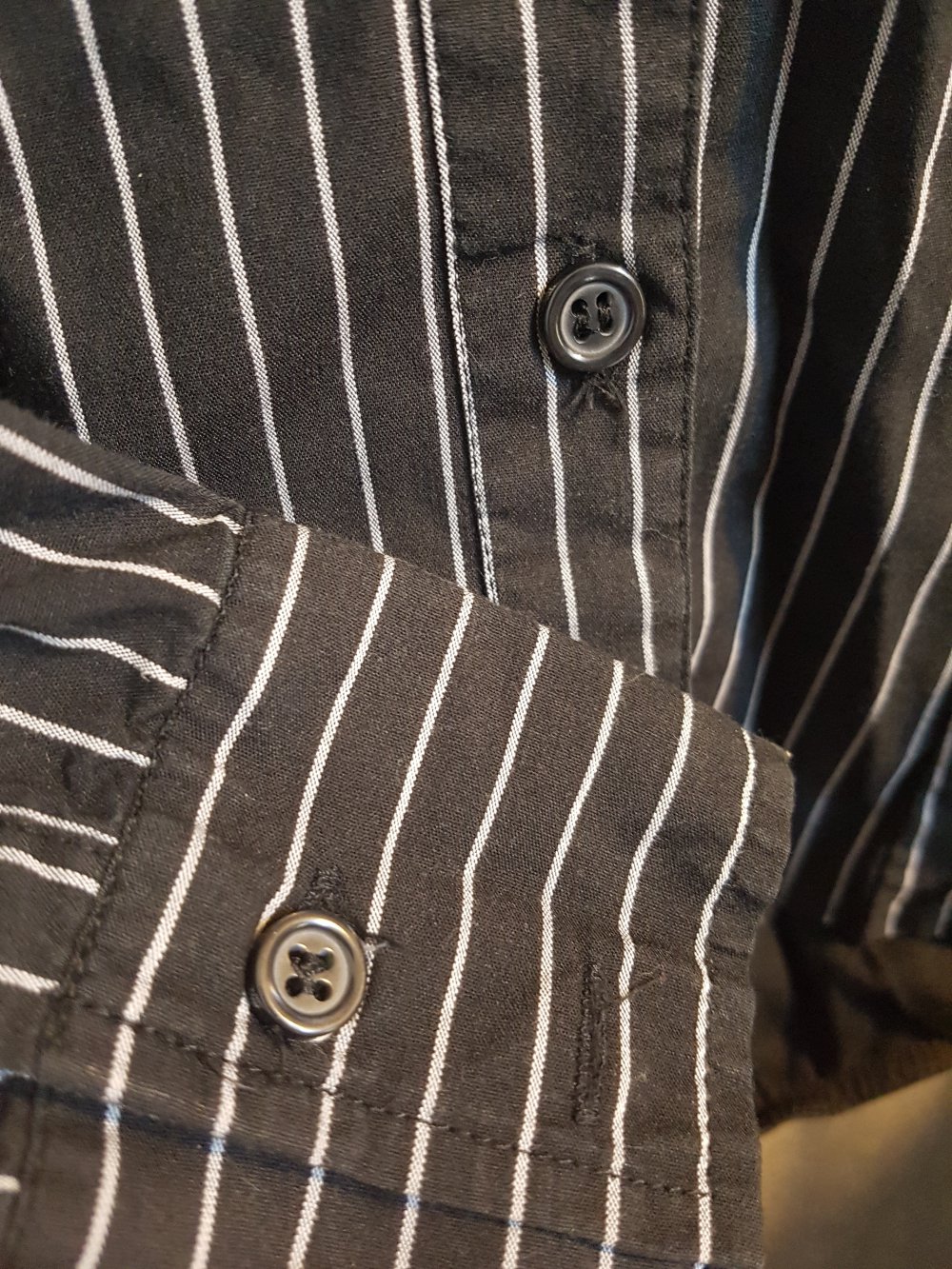 Bodybluse Blusenbody Vero Moda XS schwarz Nadelstreifen