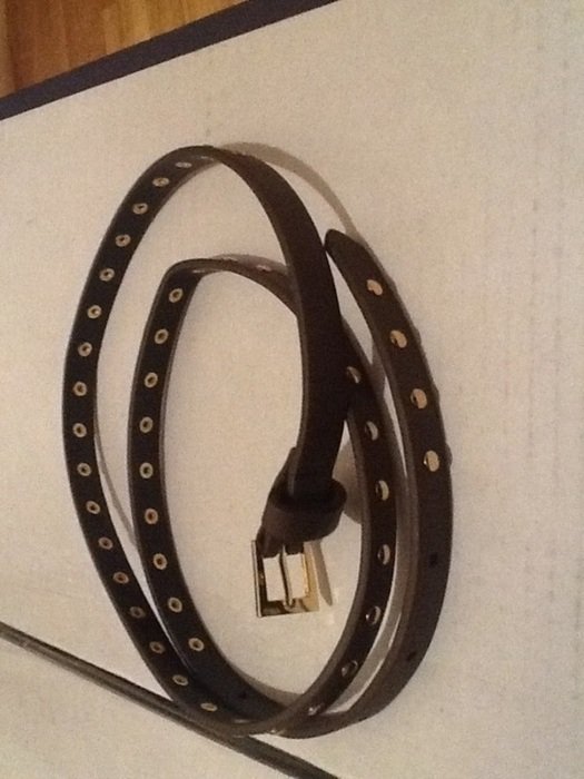 Nieten-Gürtel in Farbe braun-gold,