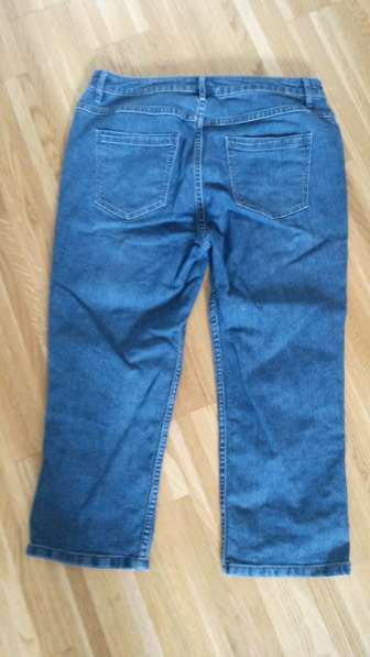 3/4-Jean in mittelblau,