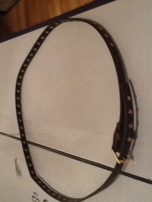 Nieten-Gürtel in Farbe braun-gold,