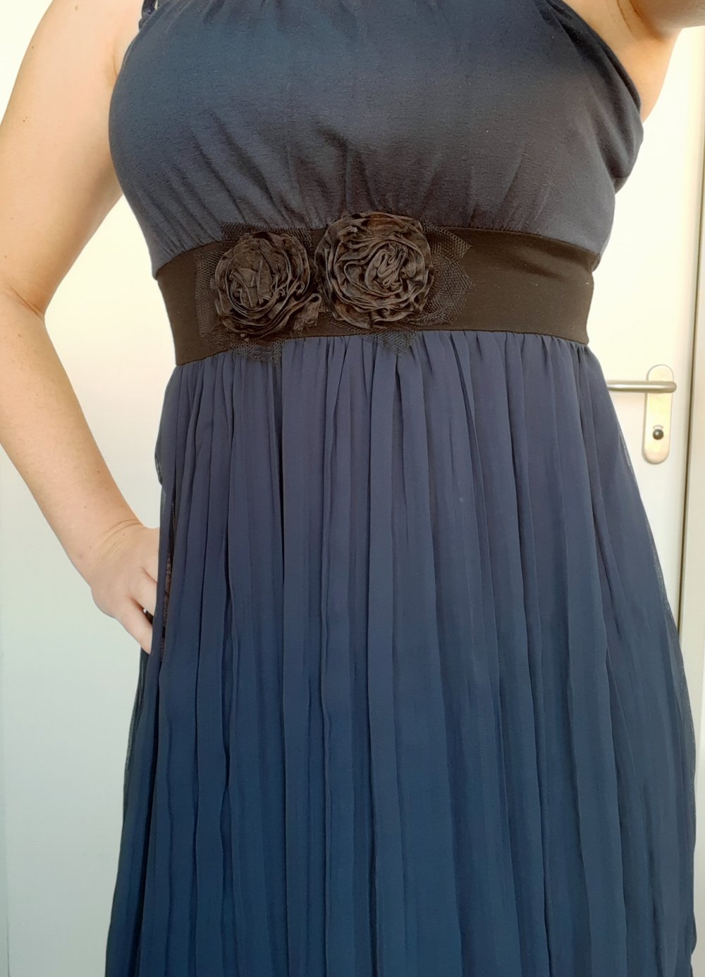 elegantes dunkelblaues Kleid Gr. 34/36