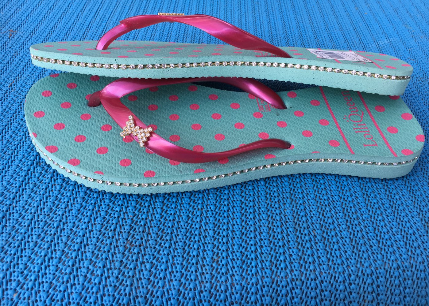 Badelatschen, Swarovski, Größe 39/40