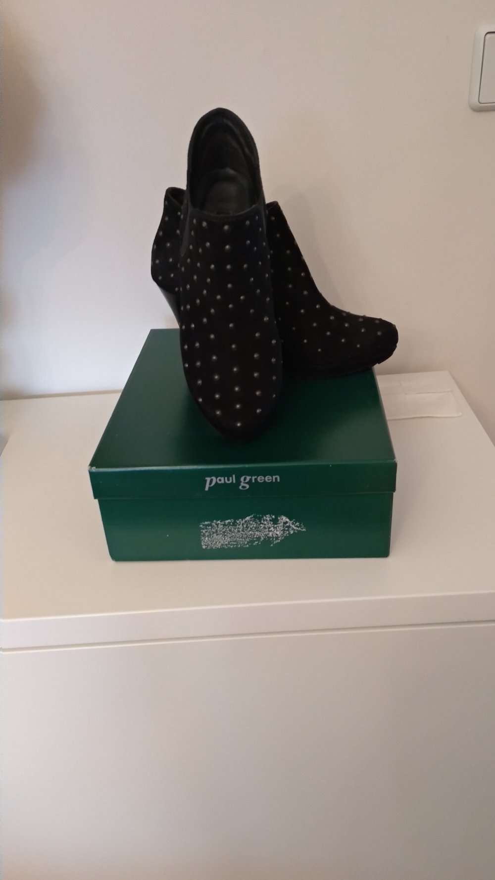 Paul Green Plateau High Heels, Gr. 4 1/2, (37) schwarz Leder