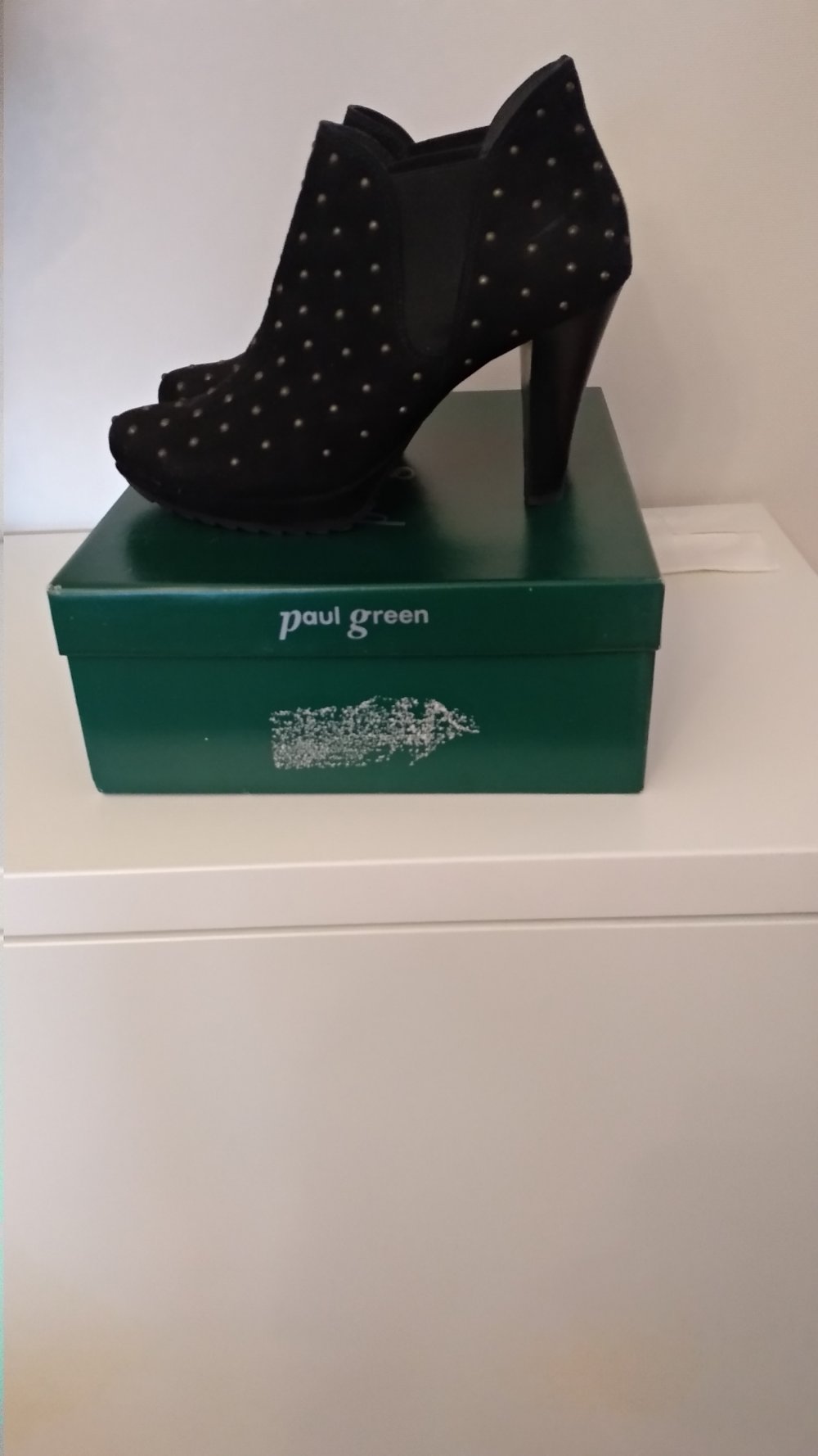 Paul Green Plateau High Heels, Gr. 4 1/2, (37) schwarz Leder